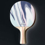 Elegant modern pink blue white liquid marble ping pong paddle<br><div class="desc">Modern pink pong paddle. Elegant marble texture in pink and blue.</div>