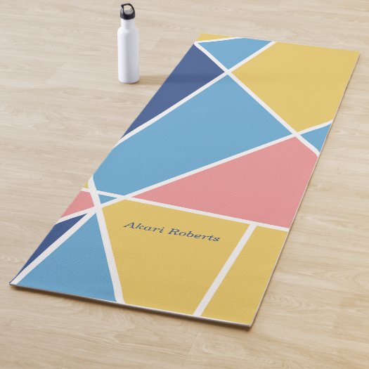 Elegant Modern Pink Blue Yellow Geometric Pattern