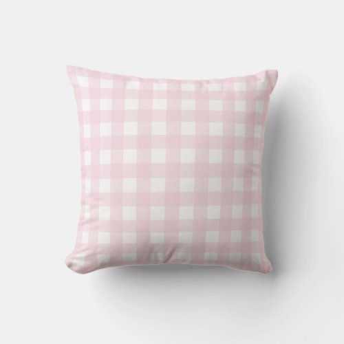 Elegant Modern Pink Buffalo Plaid Throw Pillow