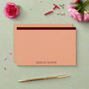 Elegant Modern Pink & Dark Red Typography Name Stationery