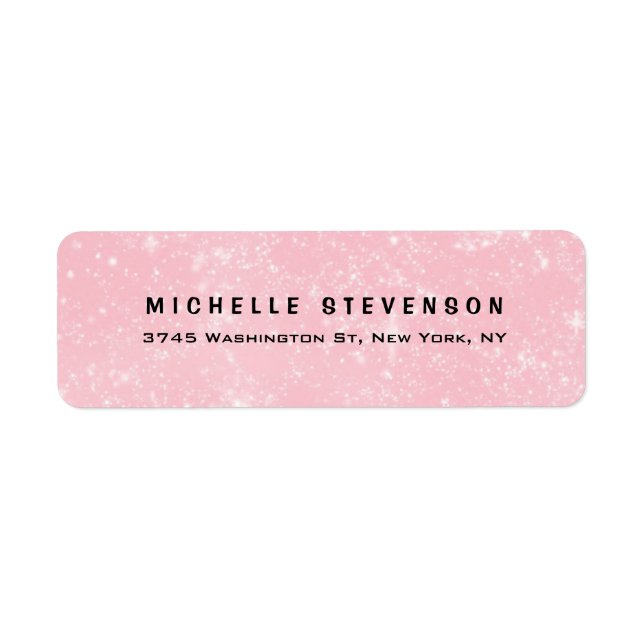 Elegant Modern Pink Feminine Minimalist Personal Label (Front)