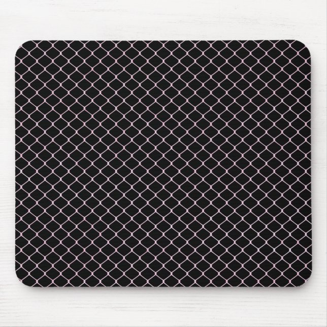 Elegant Modern Pink Fence Chain Pattern | Mouse Pad (Front)