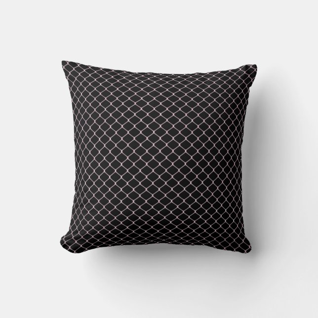 Elegant Modern Pink Fence Chain Pattern | Throw Pillow (Front)