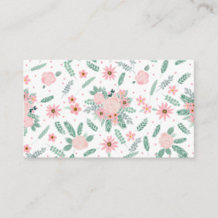 Elegant Modern Pink Floral Watercolor Painting Business Card