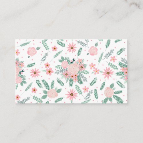 Elegant Modern Pink Floral Watercolor Painting Business Card