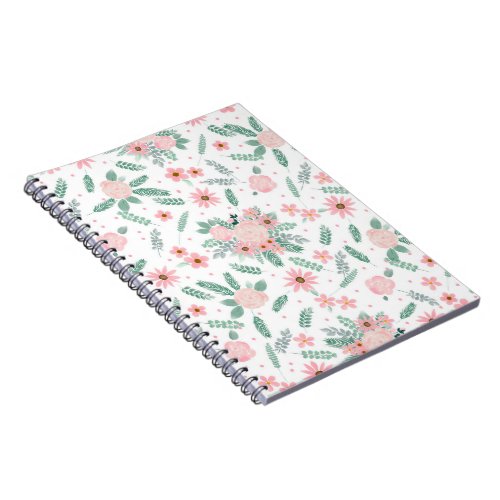 Elegant Modern Pink Floral Watercolor Painting Notebook