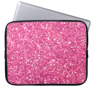 Elegant modern pink glitter pink sparkle  laptop sleeve