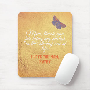 Elegant Modern Pink Gold Script Quote Mothers Day Mouse Pad