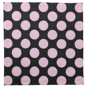 Elegant Modern Pink Polka Dots Marble Pattern Cloth Napkin
