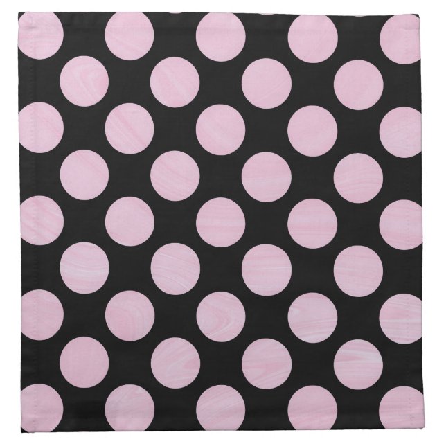 Elegant Modern Pink Polka Dots Marble Pattern | Cloth Napkin (Front)