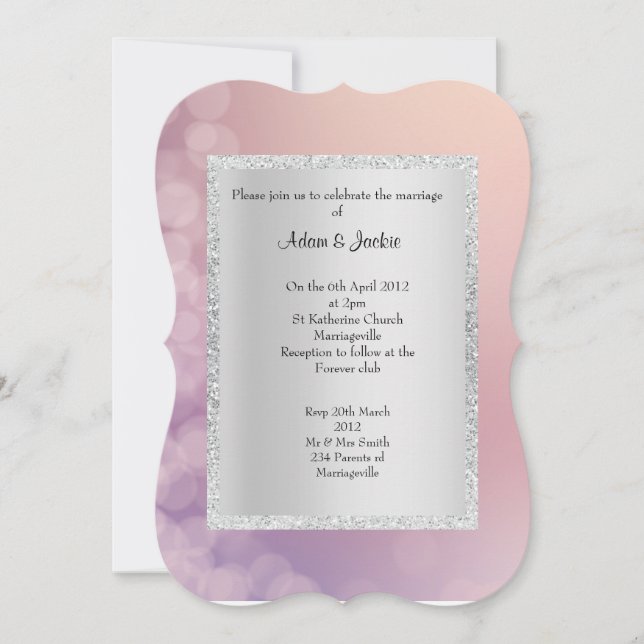 ELEGANT& MODERN Pink purple wedding Invitation (Front)