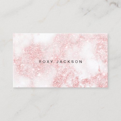 Elegant modern pink rose gold glitter marble business card