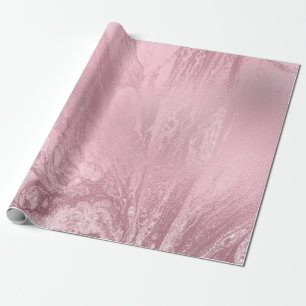Elegant modern pink rose gold glitter marble wrapping paper