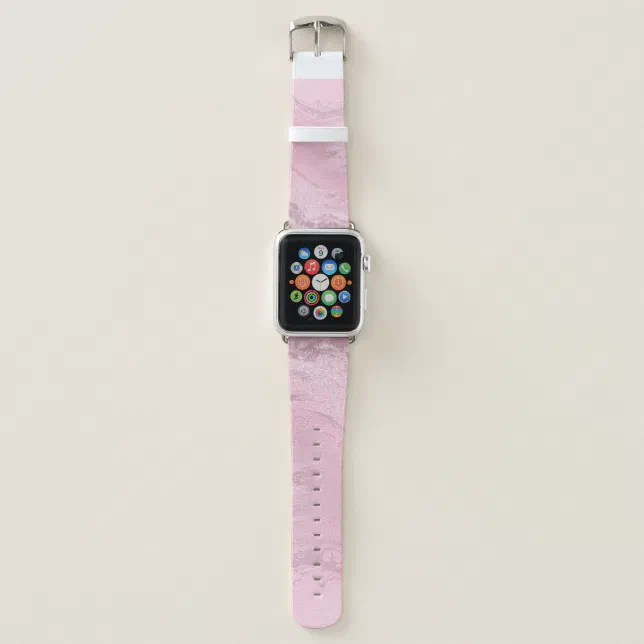 Elegant modern pink rose gold marble glitter apple watch band | Zazzle