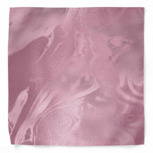 Elegant modern pink rose gold marble look bandana