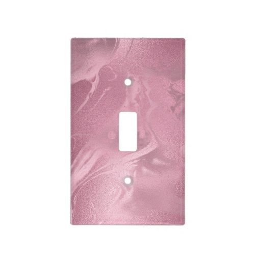 Elegant modern pink rose gold marble look light switch cover