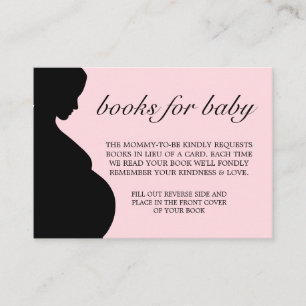 Elegant Modern Pink Tiffany Books for Baby Shower Enclosure Card