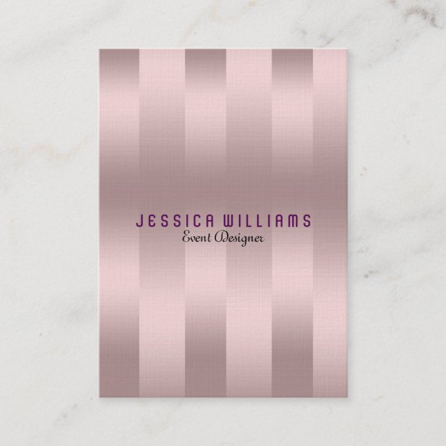 Elegant Modern Pink Tint Vertical Stripes Business Card (Front)