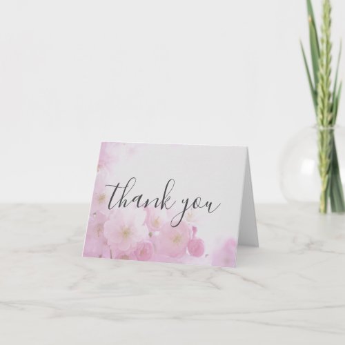 Elegant Modern Plain Handwriting Floral Thank You Card