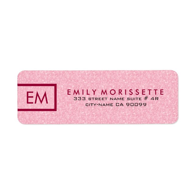 Elegant Modern Plain Pink Glitter And Red Label (Front)