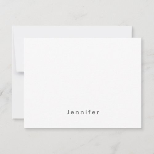 Elegant Modern Plain Professional Own Name Note Card