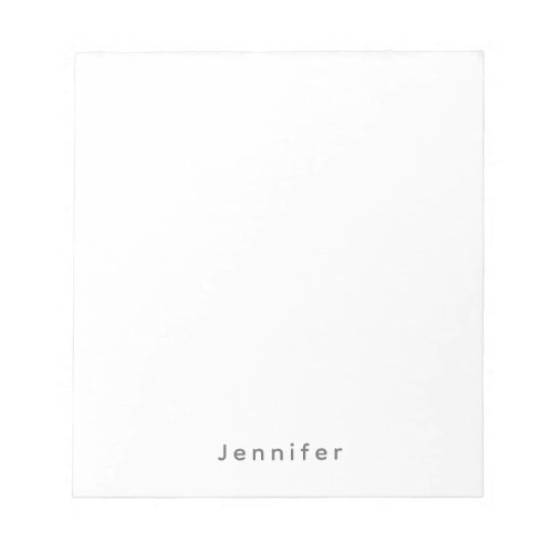 Elegant Modern Plain Professional Own Name Notepad