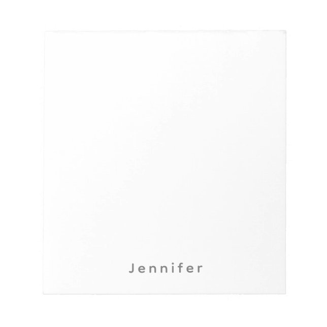 Elegant Modern Plain Professional Own Name Notepad (Front)