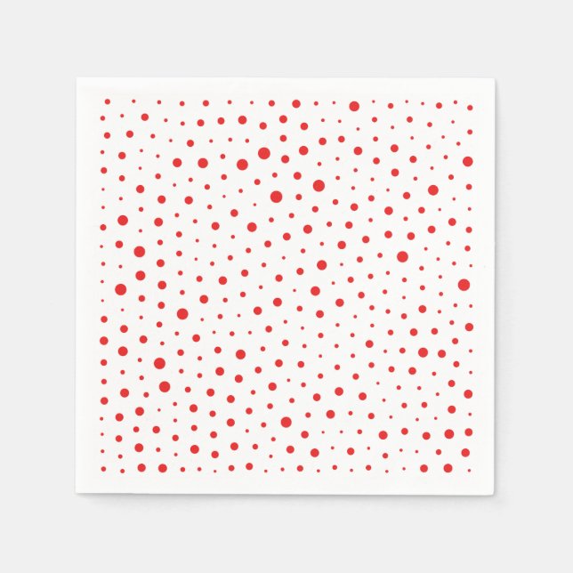 Elegant Modern Polka Dots -Red- Customize BG Napkins (Front)