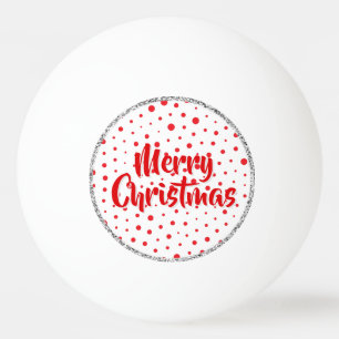 Elegant Modern Polka Dots -Red- Customize BG Ping-Pong Ball