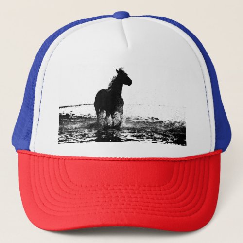 Elegant Modern Pop Art Running Horse Template Trucker Hat
