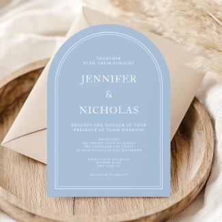Elegant Modern Powder Blue Arch Wedding