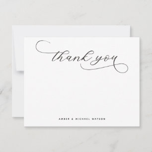 Elegant Modern Premium Thank you Script Note Card