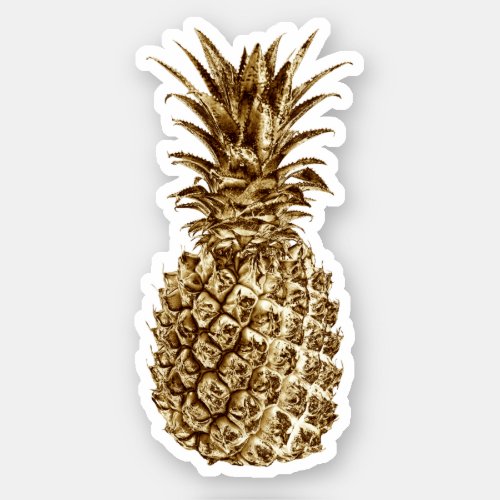 Elegant modern pretty girly gold pineapple sticker
