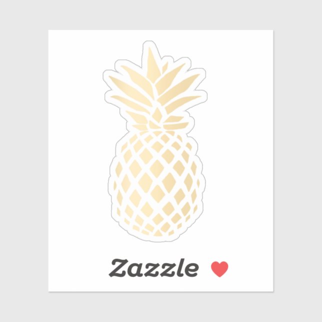 Elegant modern pretty girly gold pineapple sticker (Sheet)