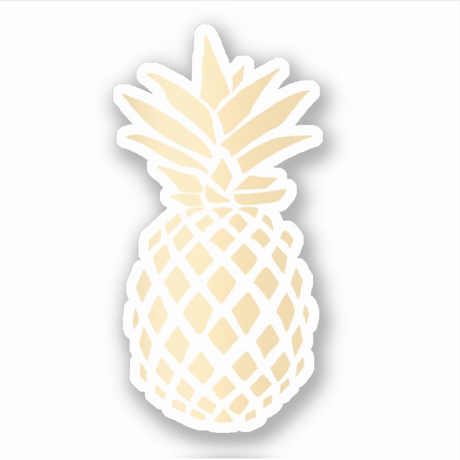 Elegant modern pretty girly gold pineapple sticker (Front)