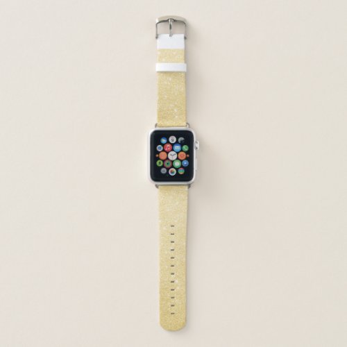 Elegant modern pretty girly gold yellow glitter apple watch band