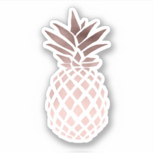 Elegant modern pretty girly rose gold pineapple sticker