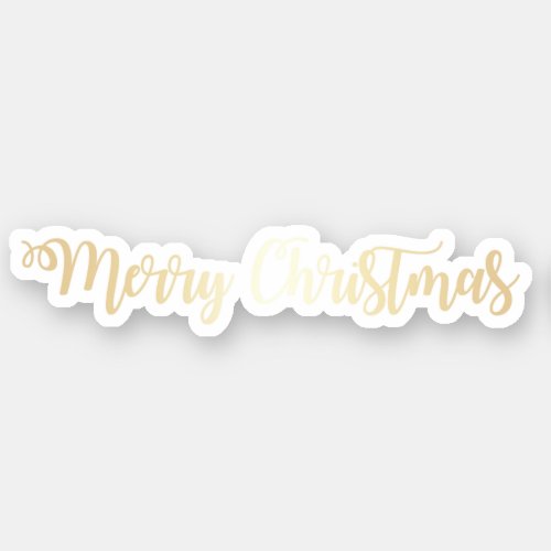 Elegant modern pretty gold Merry Christmas text Sticker