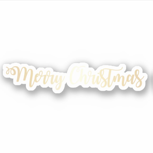 Elegant modern pretty gold Merry Christmas text Sticker (Front)