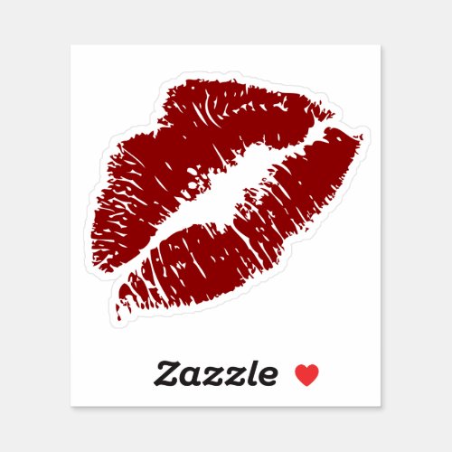 Elegant Modern Pretty Red Lips Love  Sticker