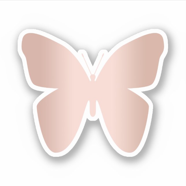 Elegant modern pretty rose gold buttery sticker (Front)