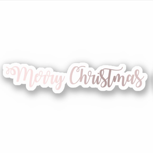 Elegant modern pretty rose gold Merry Christmas Sticker (Front)