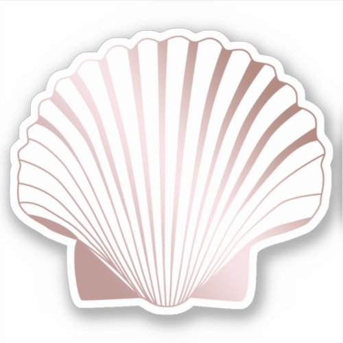 Elegant modern pretty rose gold seashell sticker