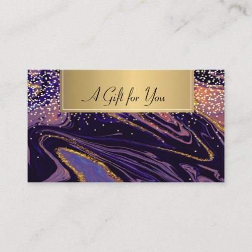 Elegant ModernProfessional Abstract Gold Confetti Discount Card