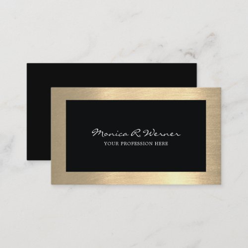 elegant modern professional black business card
