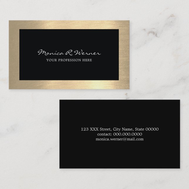elegant modern professional black business card (Front/Back)