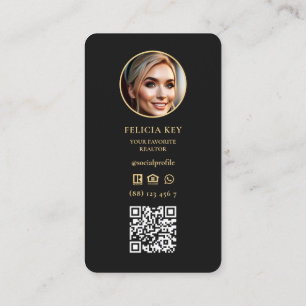 Elegant Modern Professional Black Gold Signature Business Card