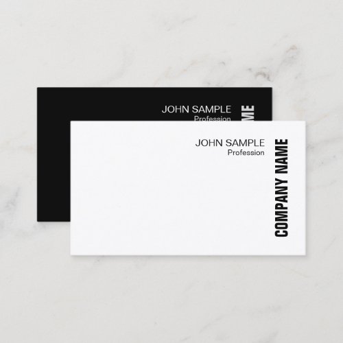 Elegant Modern Professional Black White Top Business Card