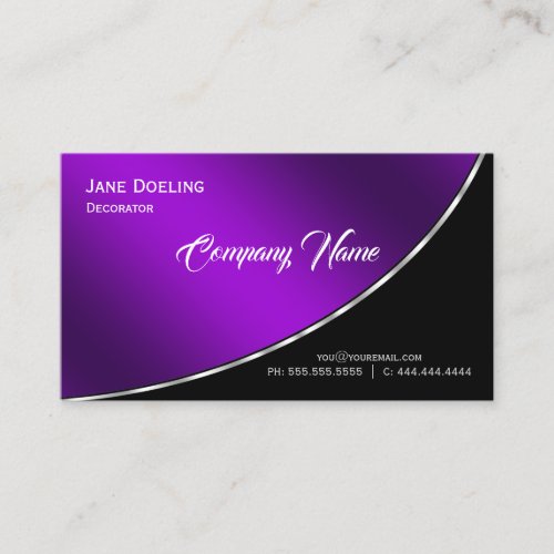 Elegant Modern Professional Bright Purple Business Card