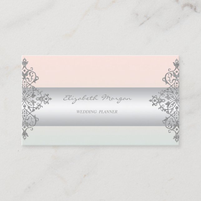 Elegant Modern Professional Charming,Lace Business Card (Front)